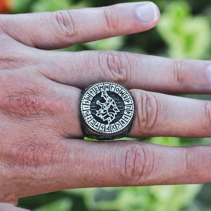 Nordic Viking Hungry Wolf Fenille Ring