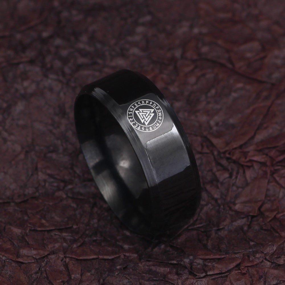 Man's Retro Viking Rune Ring Domineering