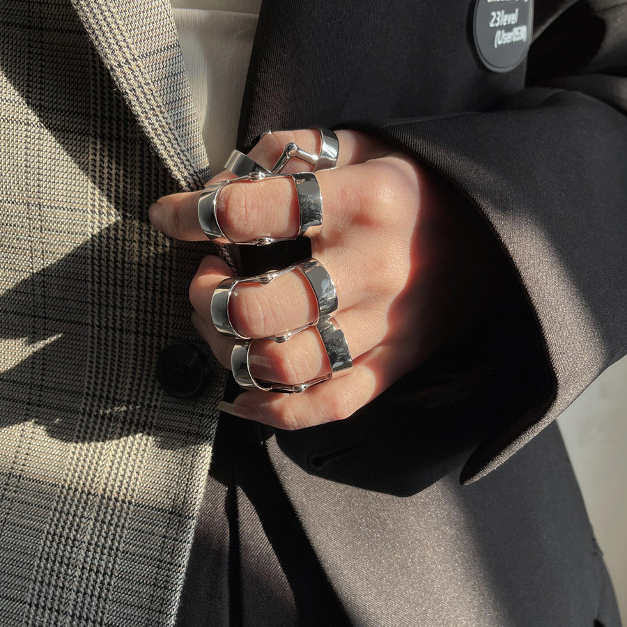Gothic Knuckle Metal Flex Ring