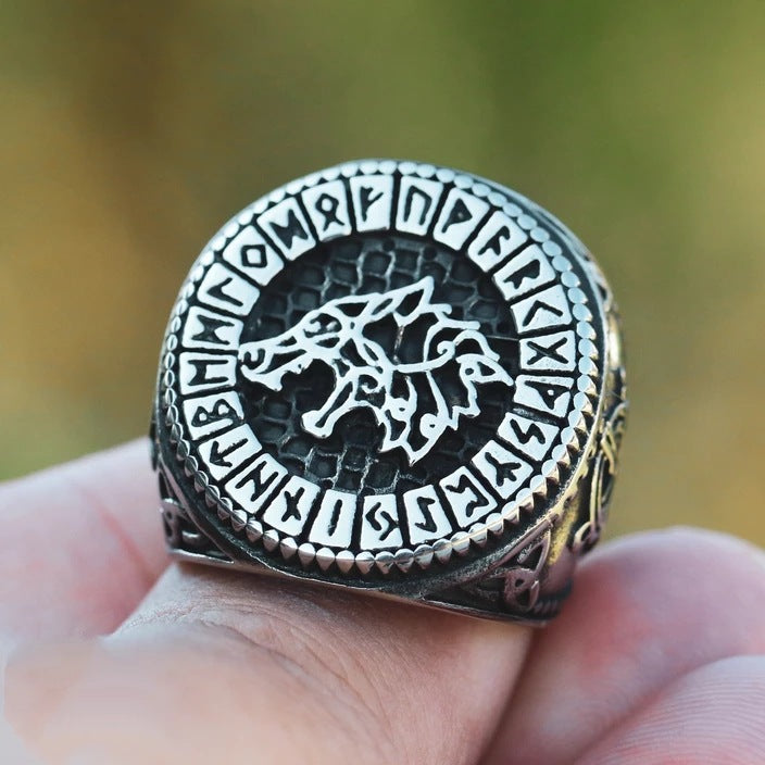Nordic Viking Hungry Wolf Fenille Ring