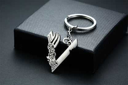 Stainless Steel V-shaped Viking Keychain