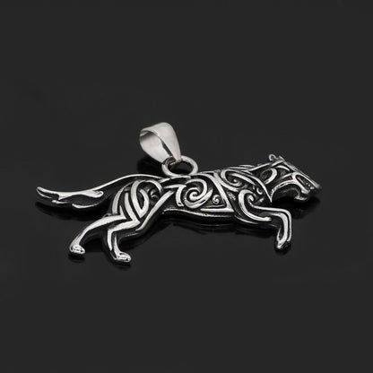 Wolf Stainless Steel Viking Pendant Necklace