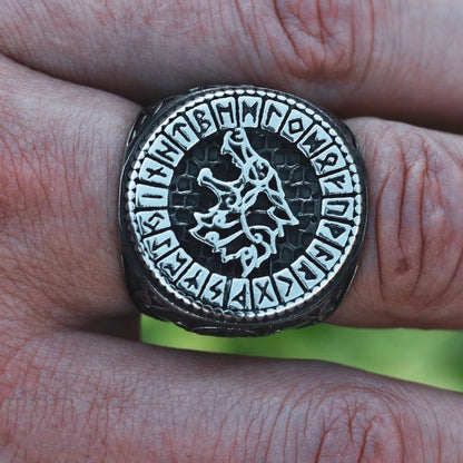 Nordic Viking Hungry Wolf Fenille Ring