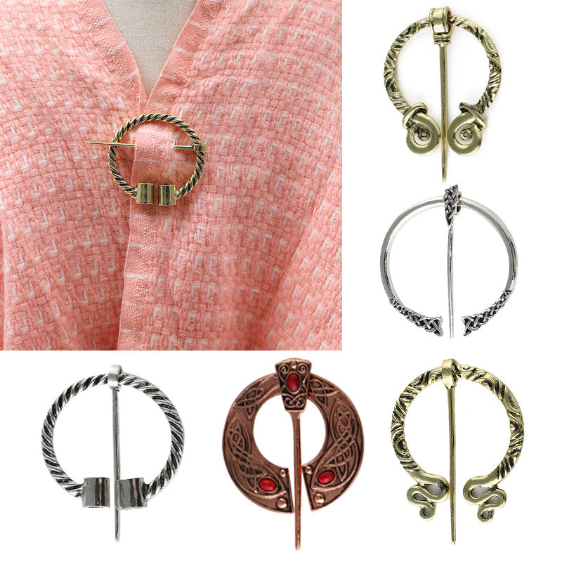 Viking Pirate Belt Buckle Collar Pin