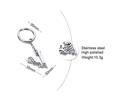 Stainless Steel V-shaped Viking Keychain