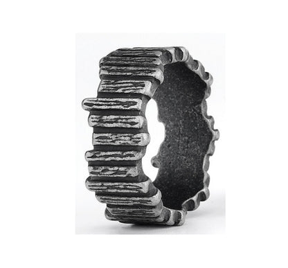 Titanium Steel Viking Vertical Texture Ring