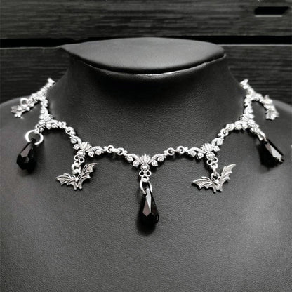 Gothic Bat Choke Necklace